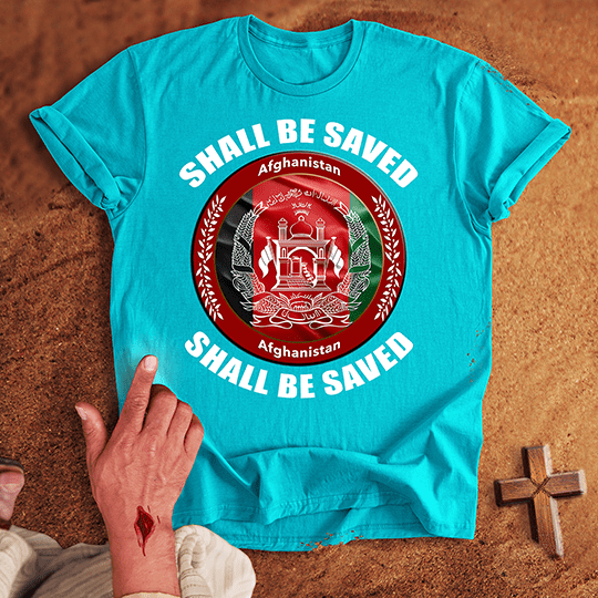Afghanistan Shall Be Saved T Shirt - Sport Grey M | Biblical & Scripture Inspired Apparel | Jesus Monk