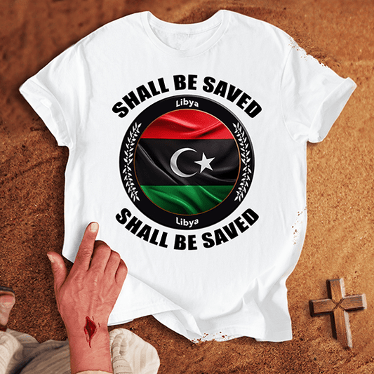 Libya Shall Be Saved T Shirt - Black M | Biblical & Scripture Inspired Apparel | Jesus Monk