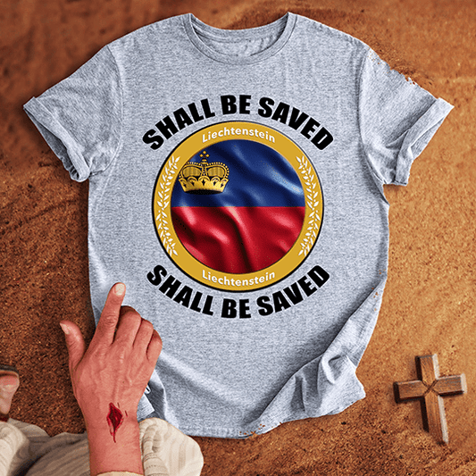 Liechtenstein Shall Be Saved T Shirt - Red M | Biblical & Scripture Inspired Apparel | Jesus Monk