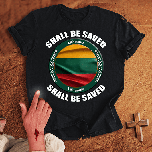 Lithuania Shall Be Saved T Shirt - Military Green M | Biblical & Scripture Inspired Apparel | Jesus Monk