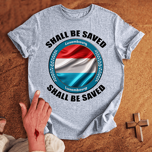 Luxembourg Shall Be Saved T Shirt - Tropical Blue M | Biblical & Scripture Inspired Apparel | Jesus Monk
