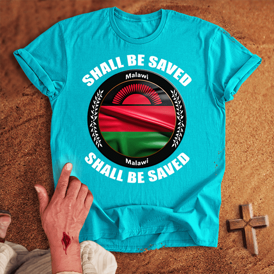 Malawi Shall Be Saved T Shirt - Sport Grey M | Biblical & Scripture Inspired Apparel | Jesus Monk