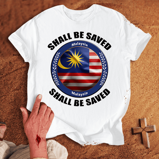 Malaysia Shall Be Saved T Shirt - Navy M | Biblical & Scripture Inspired Apparel | Jesus Monk