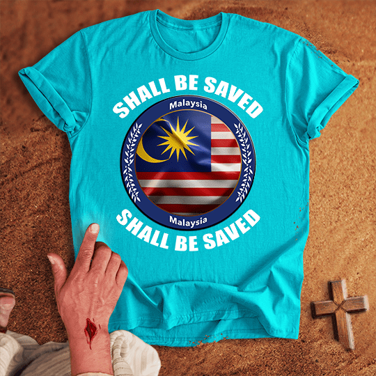 Malaysia Shall Be Saved T Shirt - White M | Biblical & Scripture Inspired Apparel | Jesus Monk