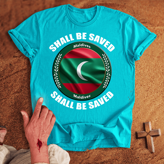Maldives Shall Be Saved T Shirt - Military Green M | Biblical & Scripture Inspired Apparel | Jesus Monk