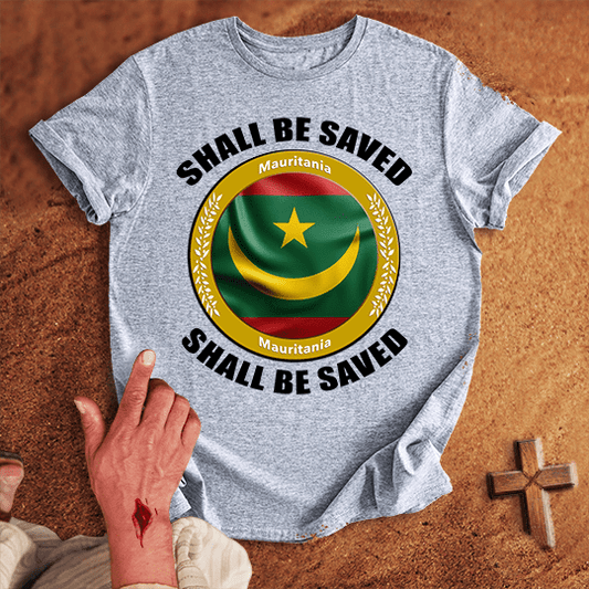 Mauritania Shall Be Saved T Shirt - Black M | Biblical & Scripture Inspired Apparel | Jesus Monk