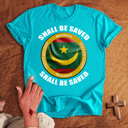 Mauritania Shall Be Saved T Shirt - Sport Grey M | Biblical & Scripture Inspired Apparel | Jesus Monk