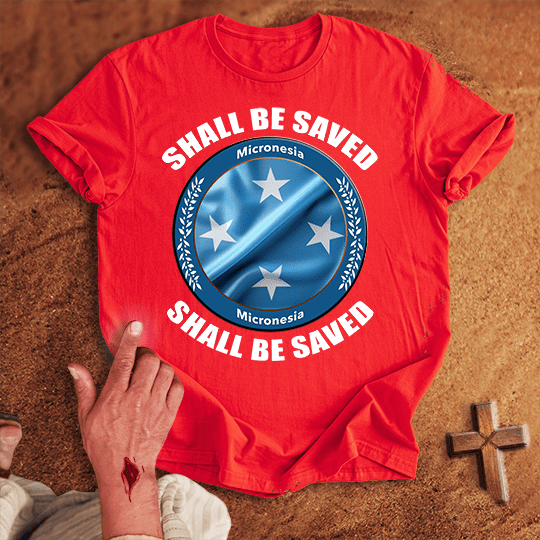 Micronesia Shall Be Saved T Shirt - Sport Grey M | Biblical & Scripture Inspired Apparel | Jesus Monk