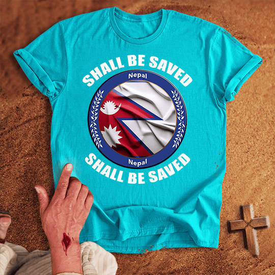 Nepal Shall Be Saved T Shirt - Sport Grey M | Biblical & Scripture Inspired Apparel | Jesus Monk