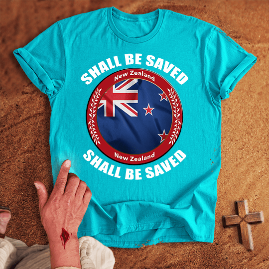 New Zealand Shall Be Saved T Shirt - Navy M | Biblical & Scripture Inspired Apparel | Jesus Monk