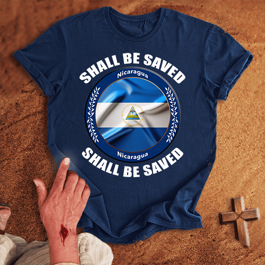 Nicaragua Shall Be Saved T Shirt - Sport Grey S | Biblical & Scripture Inspired Apparel | Jesus Monk
