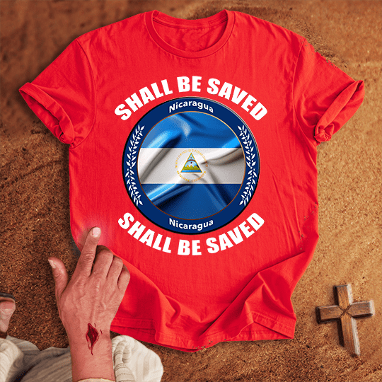 Nicaragua Shall Be Saved T Shirt - Sport Grey M | Biblical & Scripture Inspired Apparel | Jesus Monk