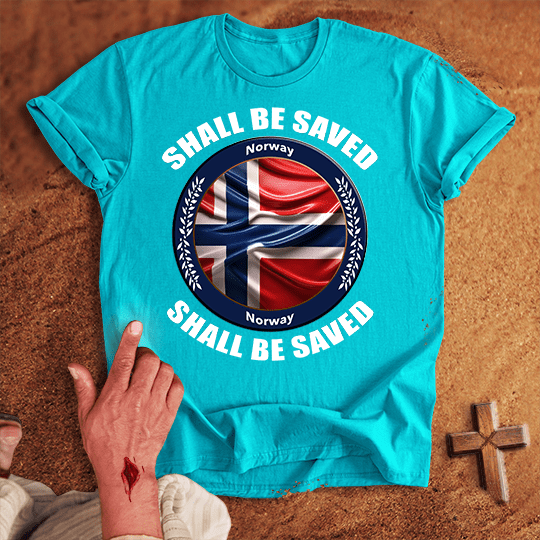 Norway Shall Be Saved T Shirt - White M | Biblical & Scripture Inspired Apparel | Jesus Monk