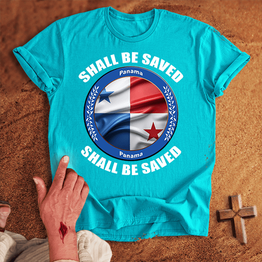 Panama Shall Be Saved T Shirt - Navy M | Biblical & Scripture Inspired Apparel | Jesus Monk