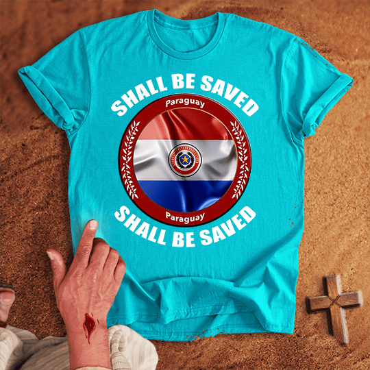 Paraguay Shall Be Saved T Shirt - White M | Biblical & Scripture Inspired Apparel | Jesus Monk
