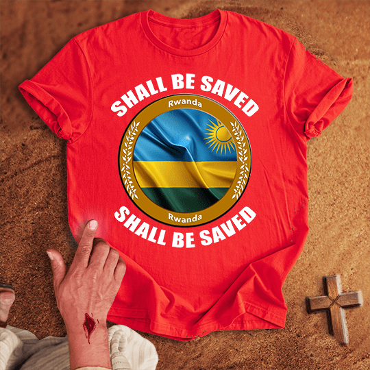 Rwanda Shall Be Saved T Shirt - Tropical Blue M | Biblical & Scripture Inspired Apparel | Jesus Monk