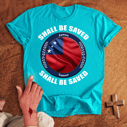 Samoa Shall Be Saved T Shirt - White M | Biblical & Scripture Inspired Apparel | Jesus Monk