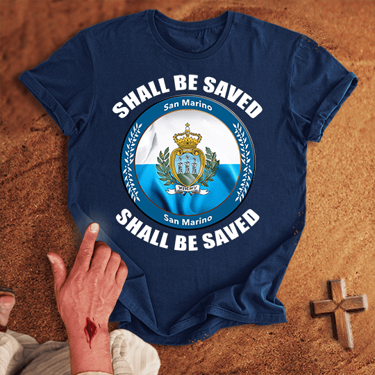 San Marino Shall Be Saved T Shirt - Sport Grey S | Biblical & Scripture Inspired Apparel | Jesus Monk