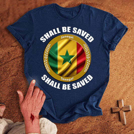 Senegal Shall Be Saved T Shirt - White M | Biblical & Scripture Inspired Apparel | Jesus Monk