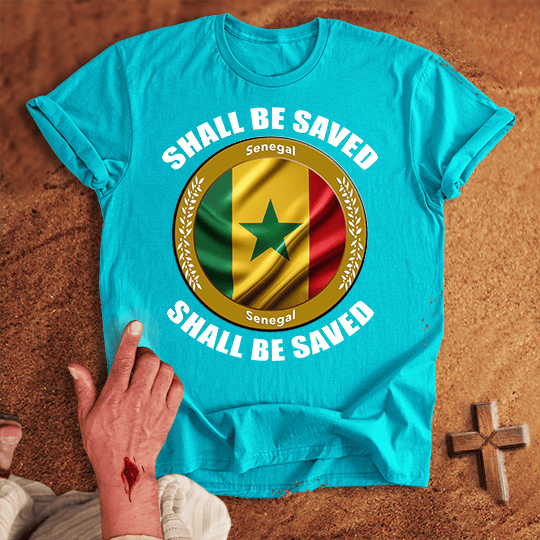 Senegal Shall Be Saved T Shirt - Navy M | Biblical & Scripture Inspired Apparel | Jesus Monk