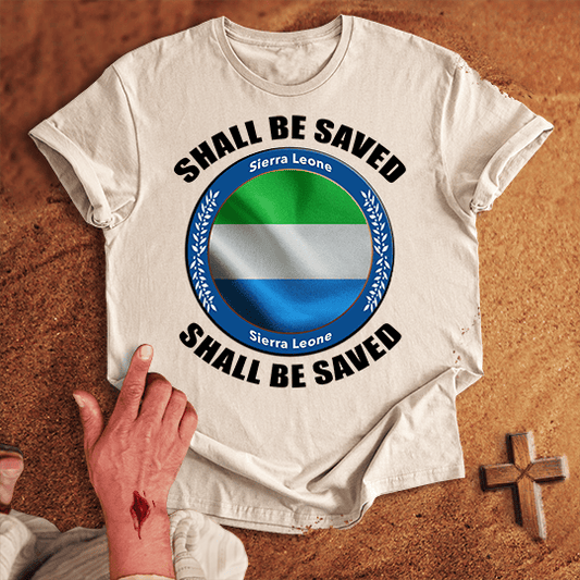 Sierra Leone Shall Be Saved T Shirt - Tropical Blue M | Biblical & Scripture Inspired Apparel | Jesus Monk