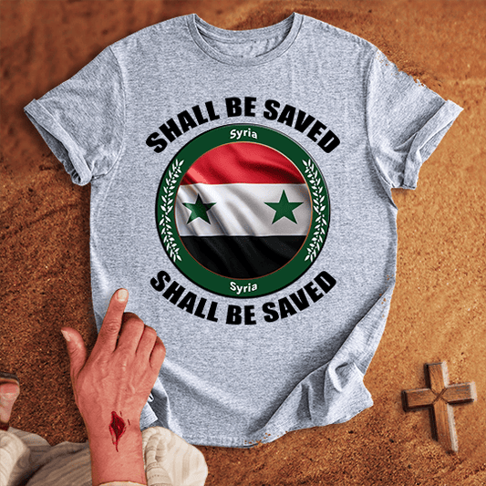 Syria Shall Be Saved T Shirt - Black M | Biblical & Scripture Inspired Apparel | Jesus Monk