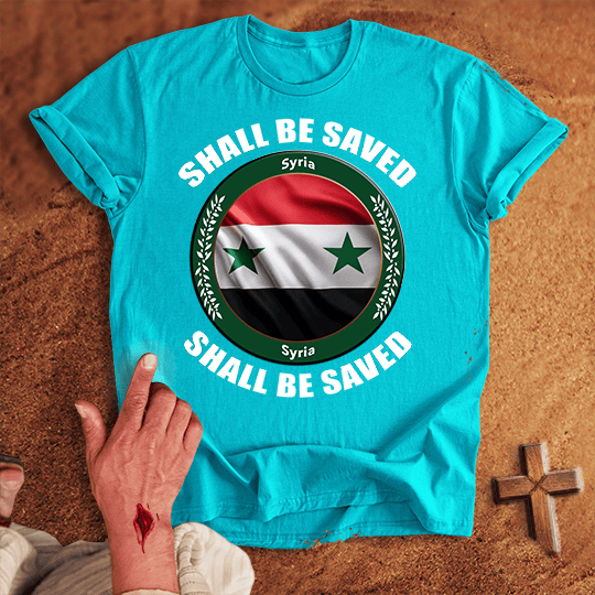 Syria Shall Be Saved T Shirt - Sport Grey M | Biblical & Scripture Inspired Apparel | Jesus Monk