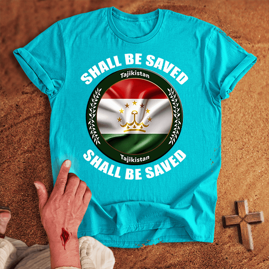 Tajikistan Shall Be Saved T Shirt - Black M | Biblical & Scripture Inspired Apparel | Jesus Monk