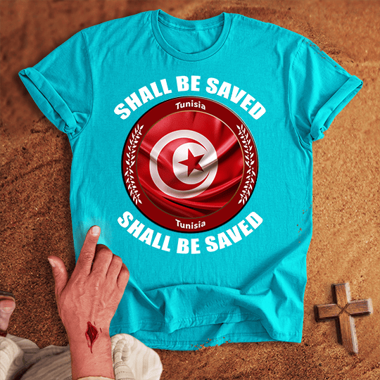 Tunisia Shall Be Saved T Shirt - White M | Biblical & Scripture Inspired Apparel | Jesus Monk