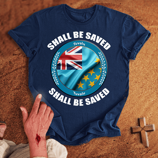 Tuvalu Shall Be Saved T Shirt - Sport Grey S | Biblical & Scripture Inspired Apparel | Jesus Monk