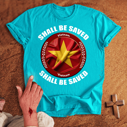 Vietnam Shall Be Saved T Shirt - Red M | Biblical & Scripture Inspired Apparel | Jesus Monk