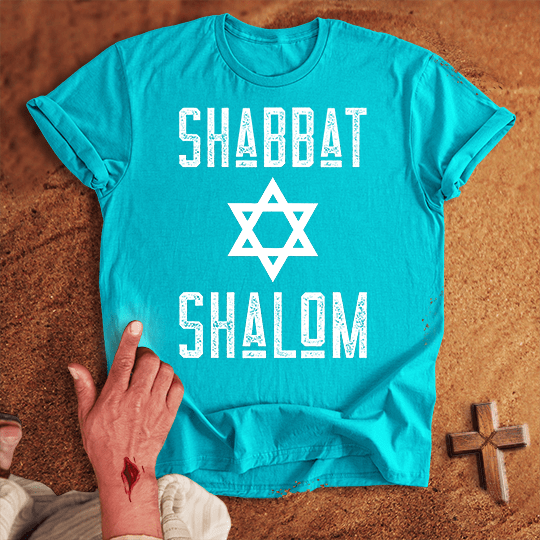 Shabbat Shalom T Shirt - White M | Biblical & Scripture Inspired Apparel | Jesus Monk