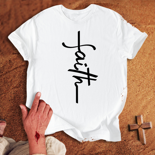 Faith Word Cross T-shirt