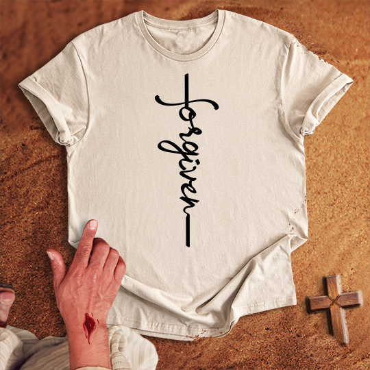 Forgiven Word Cross T-shirt