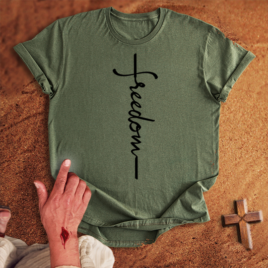Freedom Word Cross T-shirt