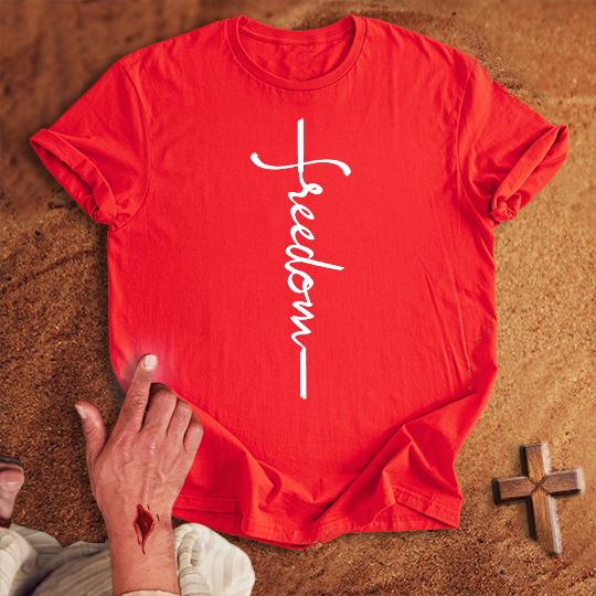 Freedom Word Cross T-shirt