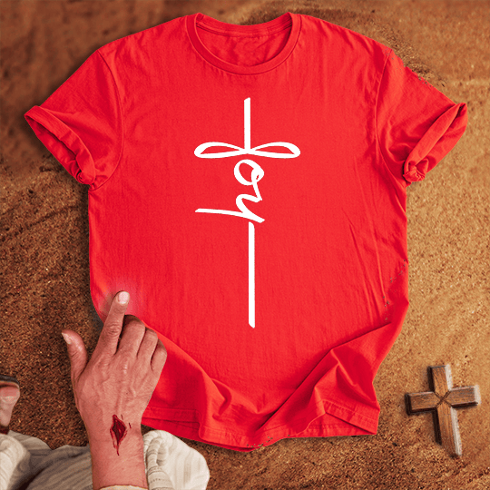 Joy Word Cross T Shirt - Tropical Blue M | Biblical & Scripture Inspired Apparel | Jesus Monk