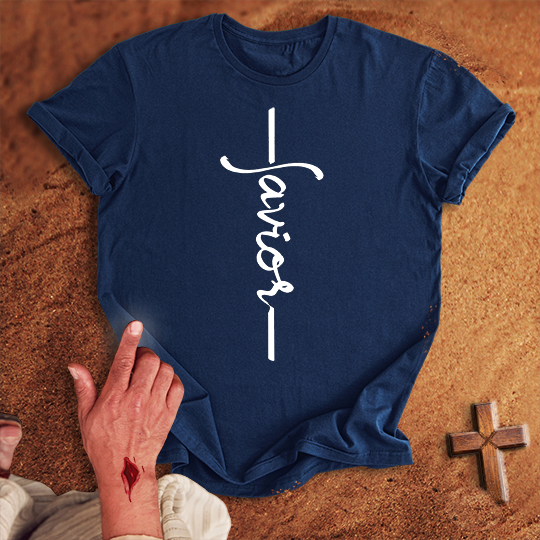 Savior Word Cross T-shirt