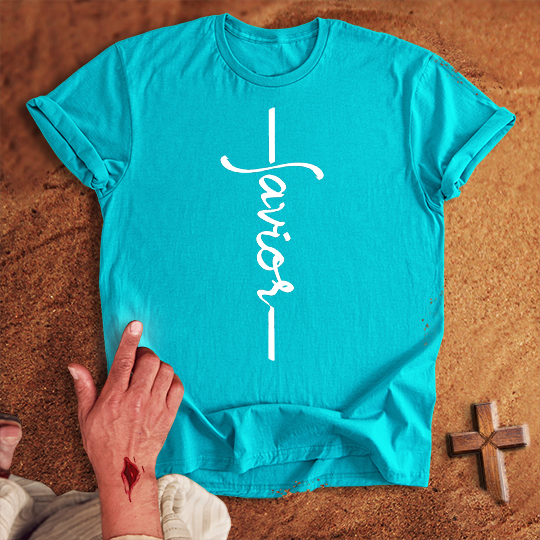 Savior Word Cross T-shirt
