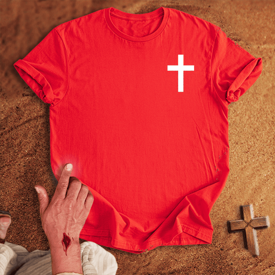 Small Cross T Shirt - Sand M | Biblical & Scripture Inspired Apparel | Jesus Monk