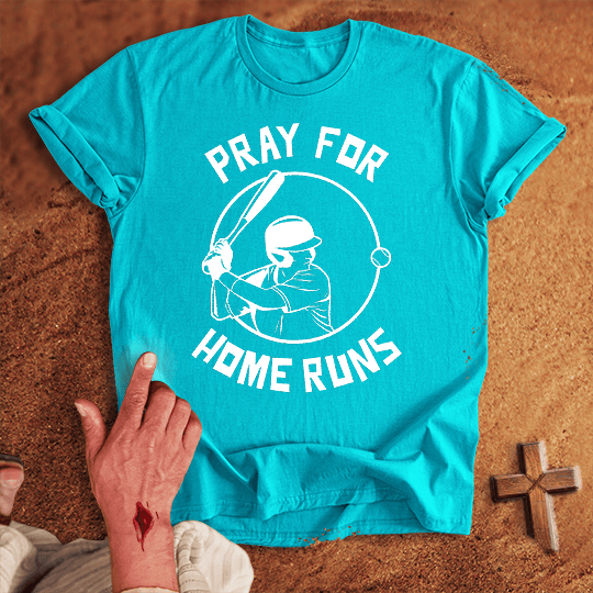 Pray For Baseball Homeruns T Shirt - Sport Grey M | Biblical & Scripture Inspired Apparel | Jesus Monk