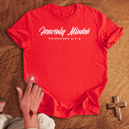 Heavenly Minded T Shirt - Sand M | Biblical & Scripture Inspired Apparel | Jesus Monk