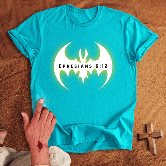 Ephesians 6 12 T Shirt - Black M | Biblical & Scripture Inspired Apparel | Jesus Monk