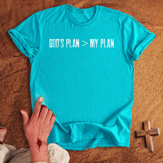 Gods Plan My Plan T Shirt - Sport Grey M | Biblical & Scripture Inspired Apparel | Jesus Monk