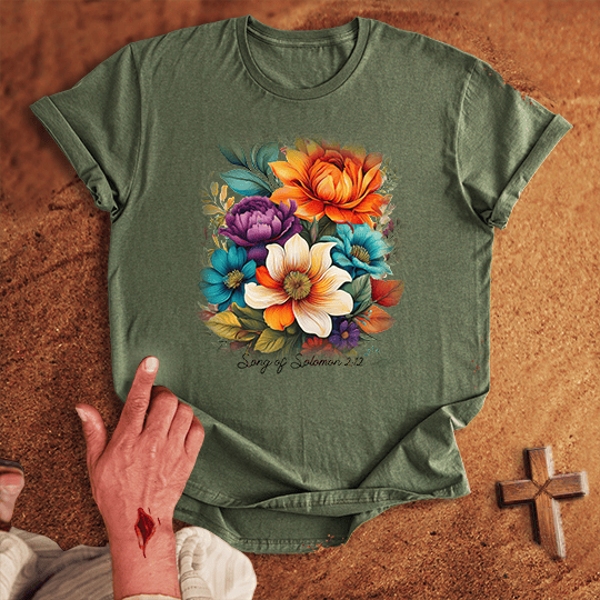 Floral T Shirt - Black M | Biblical & Scripture Inspired Apparel | Jesus Monk