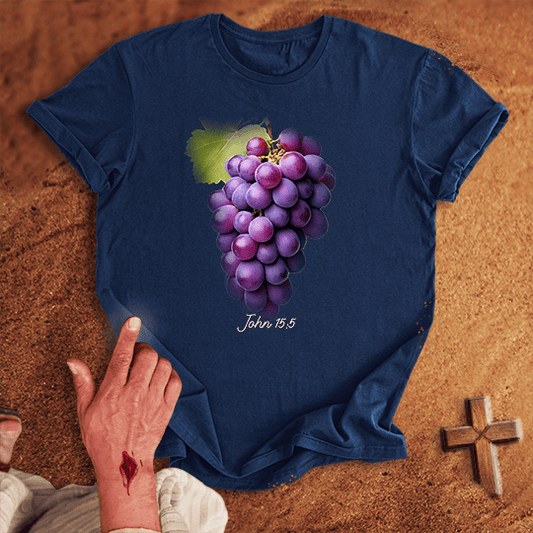 Grape Vine T Shirt - Sand M | Biblical & Scripture Inspired Apparel | Jesus Monk