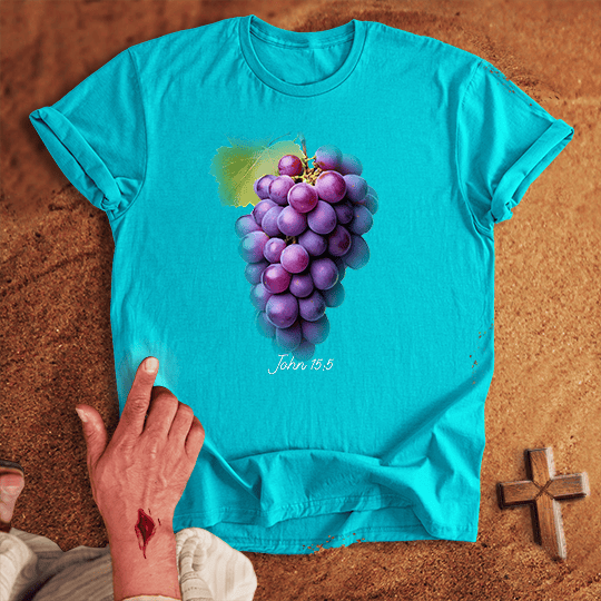 Grape Vine T Shirt - Navy M | Biblical & Scripture Inspired Apparel | Jesus Monk