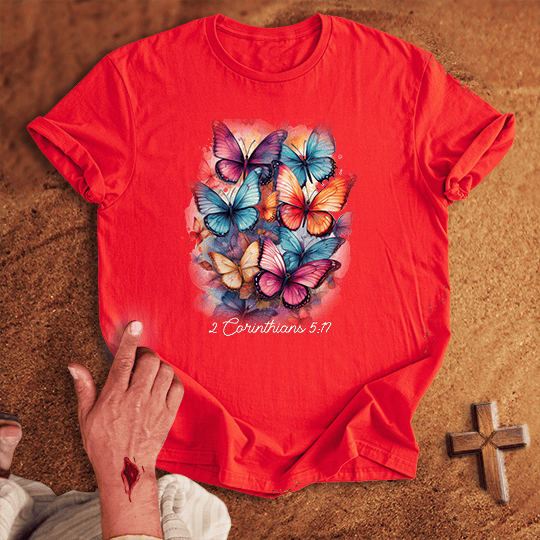 Butterflies T Shirt - Tropical Blue M | Biblical & Scripture Inspired Apparel | Jesus Monk