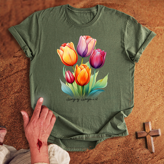 Vibrant Tulip Flowers T-shirt