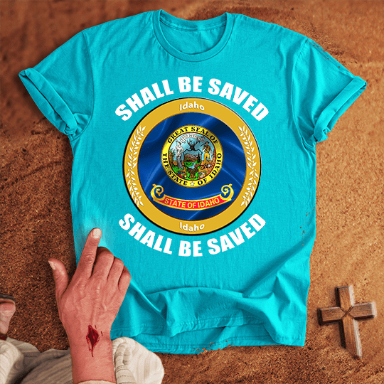 Idaho Shall Be Saved T Shirt - Military Green M | Biblical & Scripture Inspired Apparel | Jesus Monk